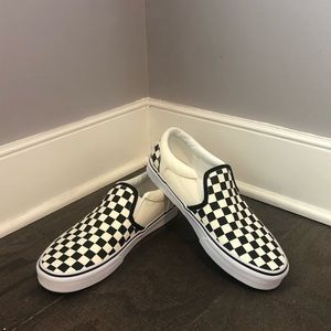 White Checkered Vans